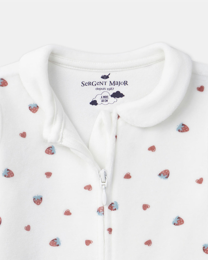 Grenouillère imprimé fraises Coloris blanc Sergent Major