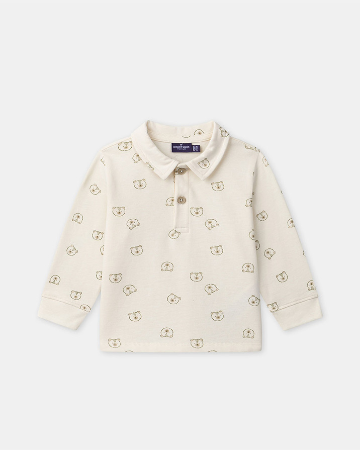 Polo imprim&eacute; ours Coloris &eacute;cru  Sergent Major