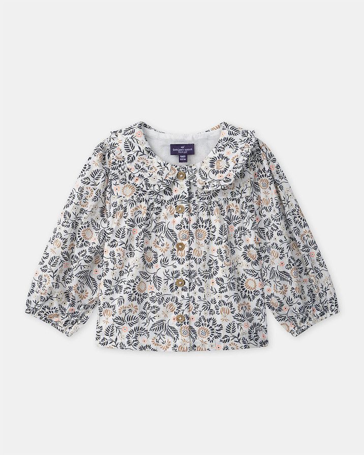 Blouse imprimée fleuri à col Coloris gris foncé Sergent Major