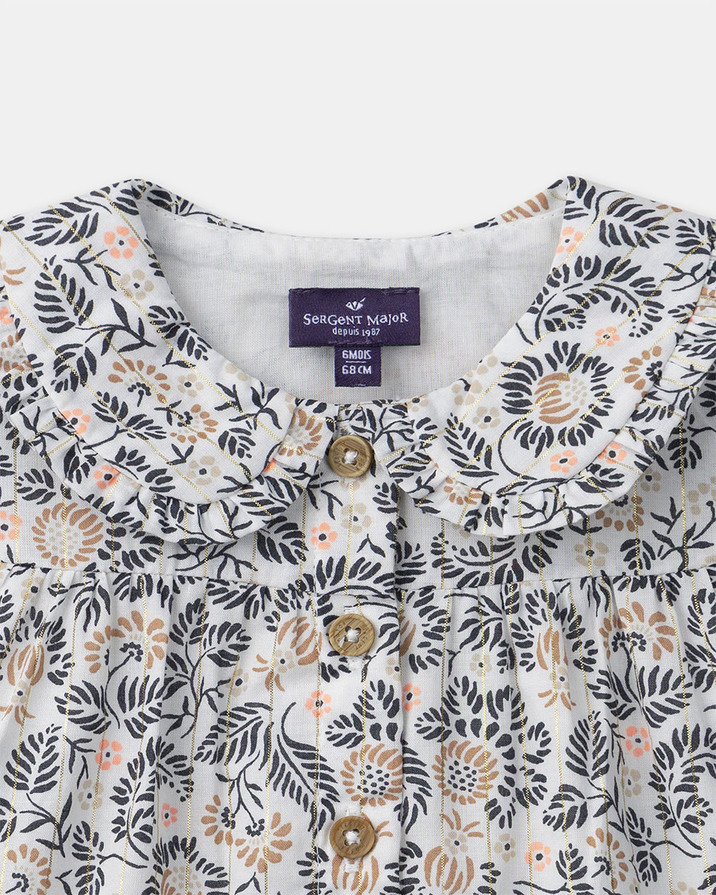 Blouse imprimée fleuri à col Coloris gris foncé Sergent Major