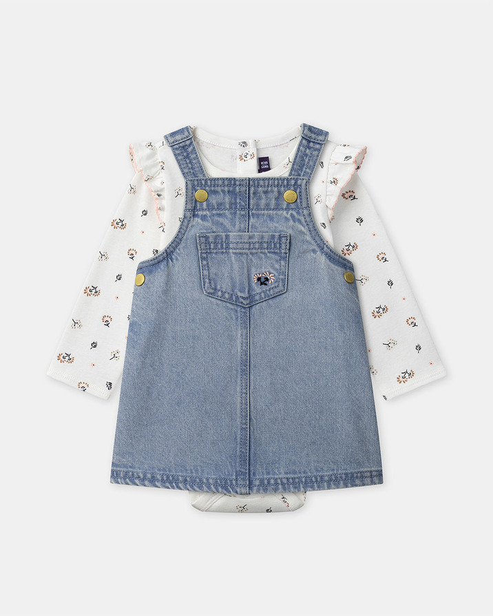 Ensemble chasuble denim + body Coloris bleu Sergent Major