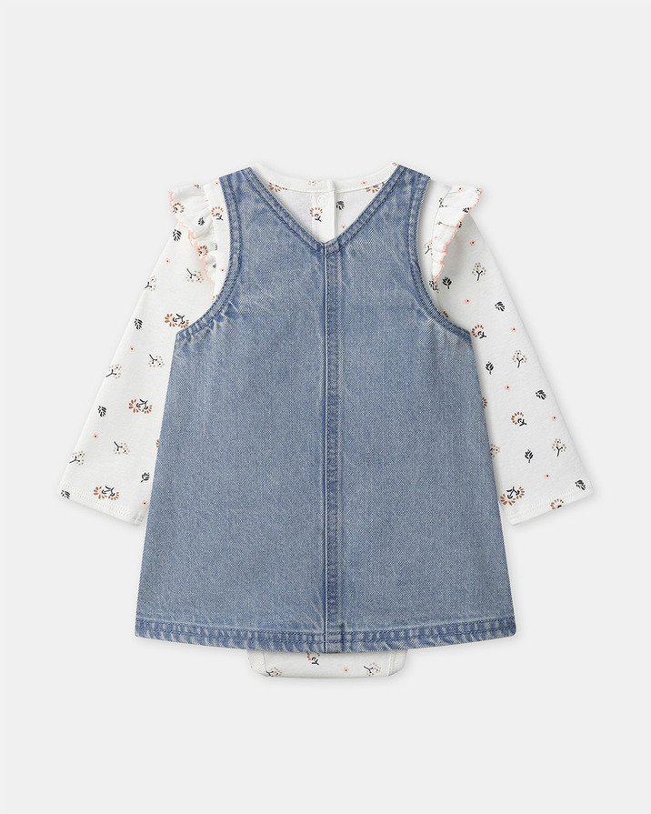 Ensemble chasuble denim + body Coloris bleu Sergent Major
