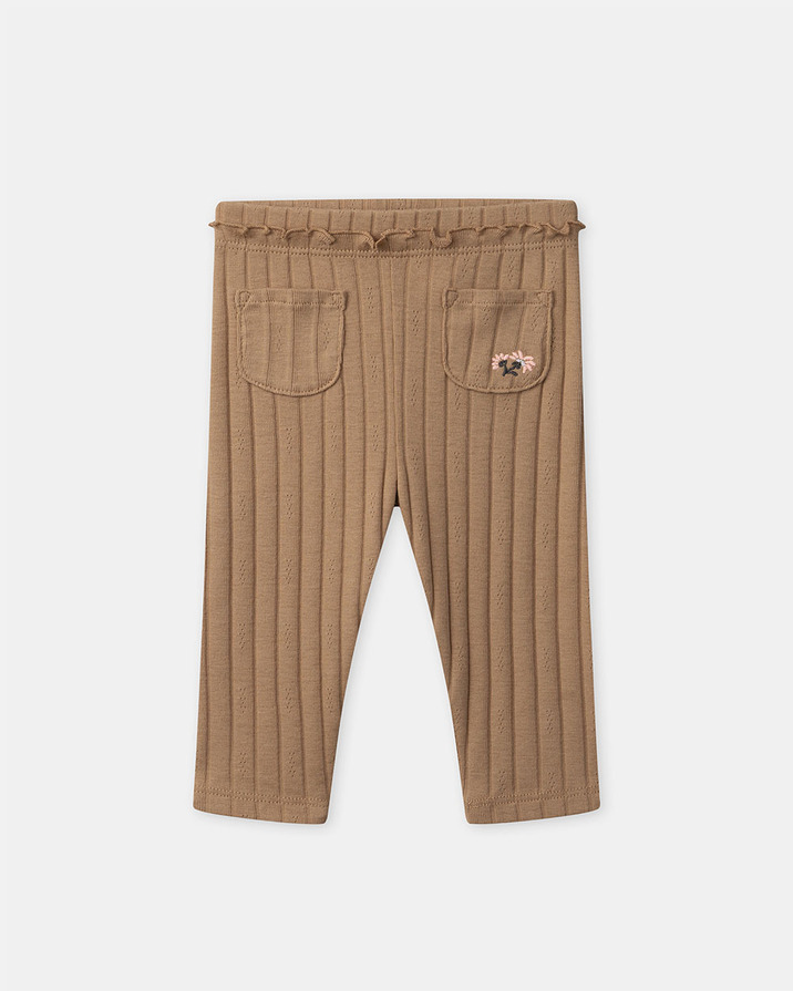 Legging côtelé à volants Coloris marron Sergent Major