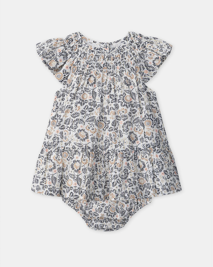 Robe et bloomer imprimé fleuri Coloris gris Sergent Major