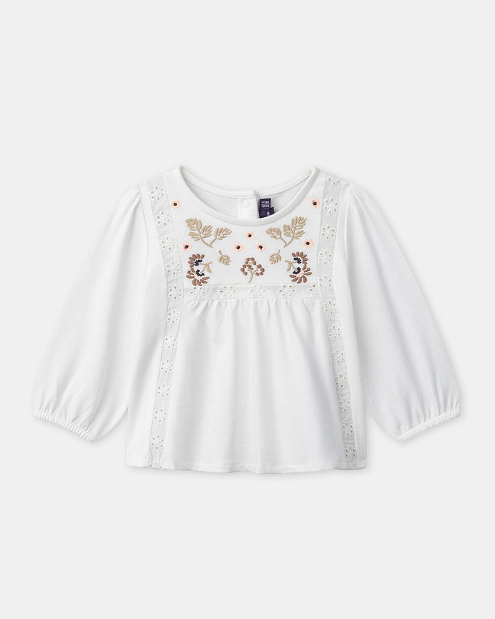 Blouse à broderie fleurs Coloris écru Sergent Major