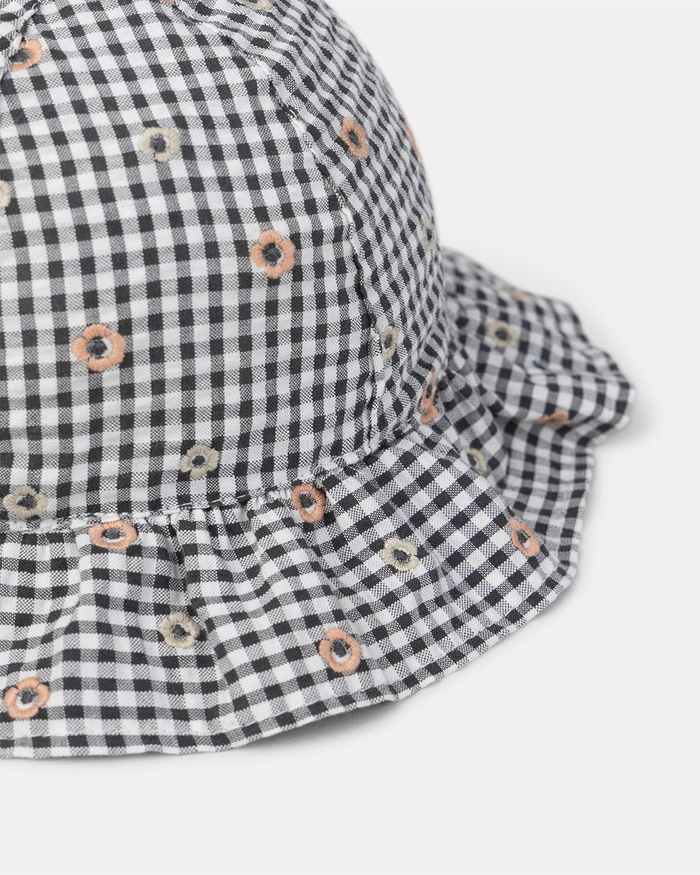 Chapeau vichy broderies fleuries Coloris gris  Sergent Major