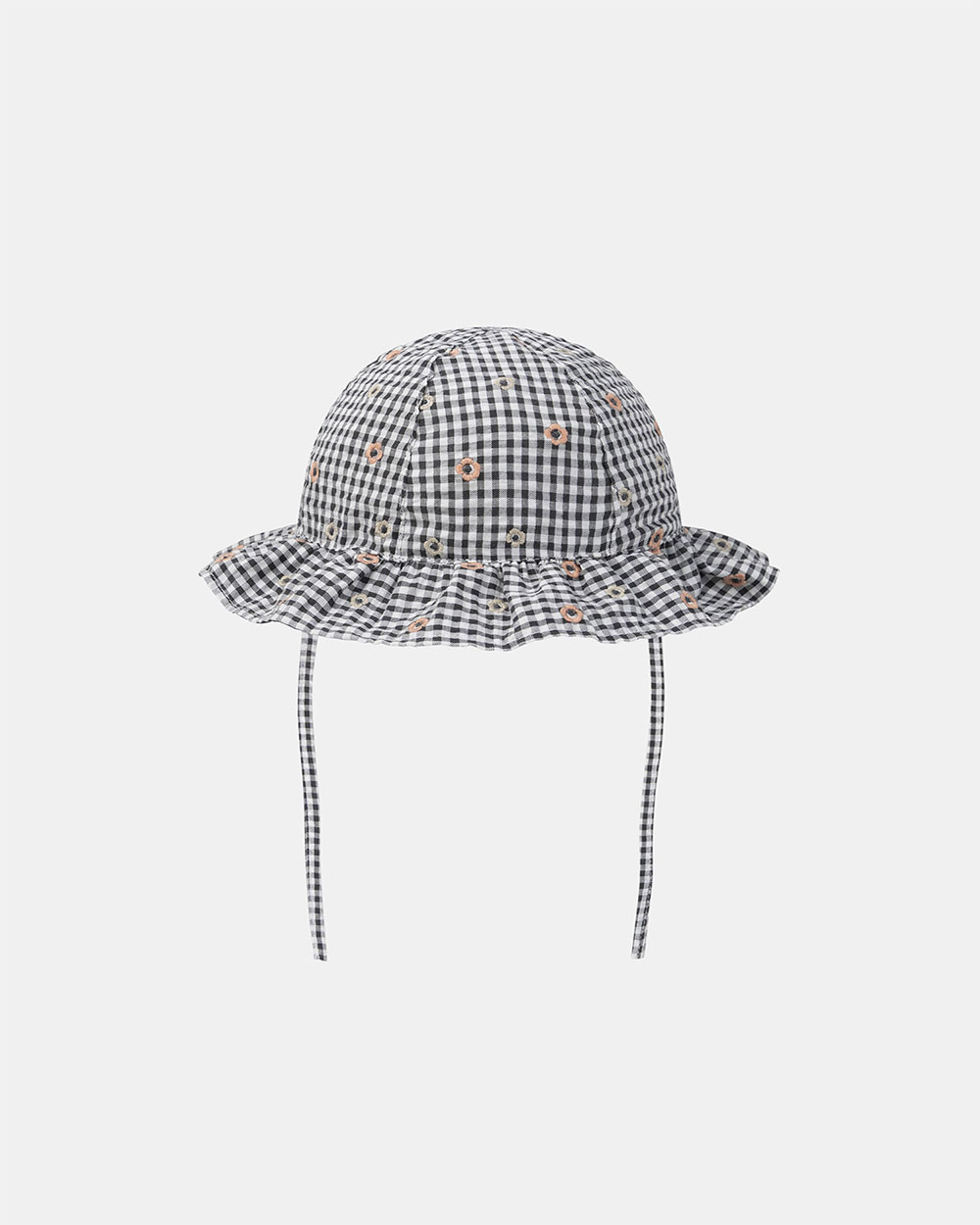 Chapeau vichy broderies fleuries Coloris gris  Sergent Major