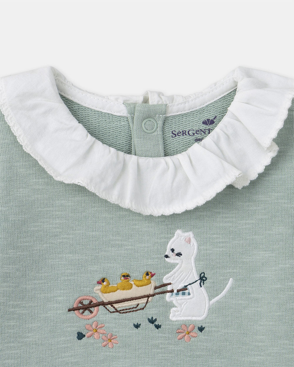 Grenouill&egrave;re &agrave; col et patch chat Coloris vert  Sergent Major