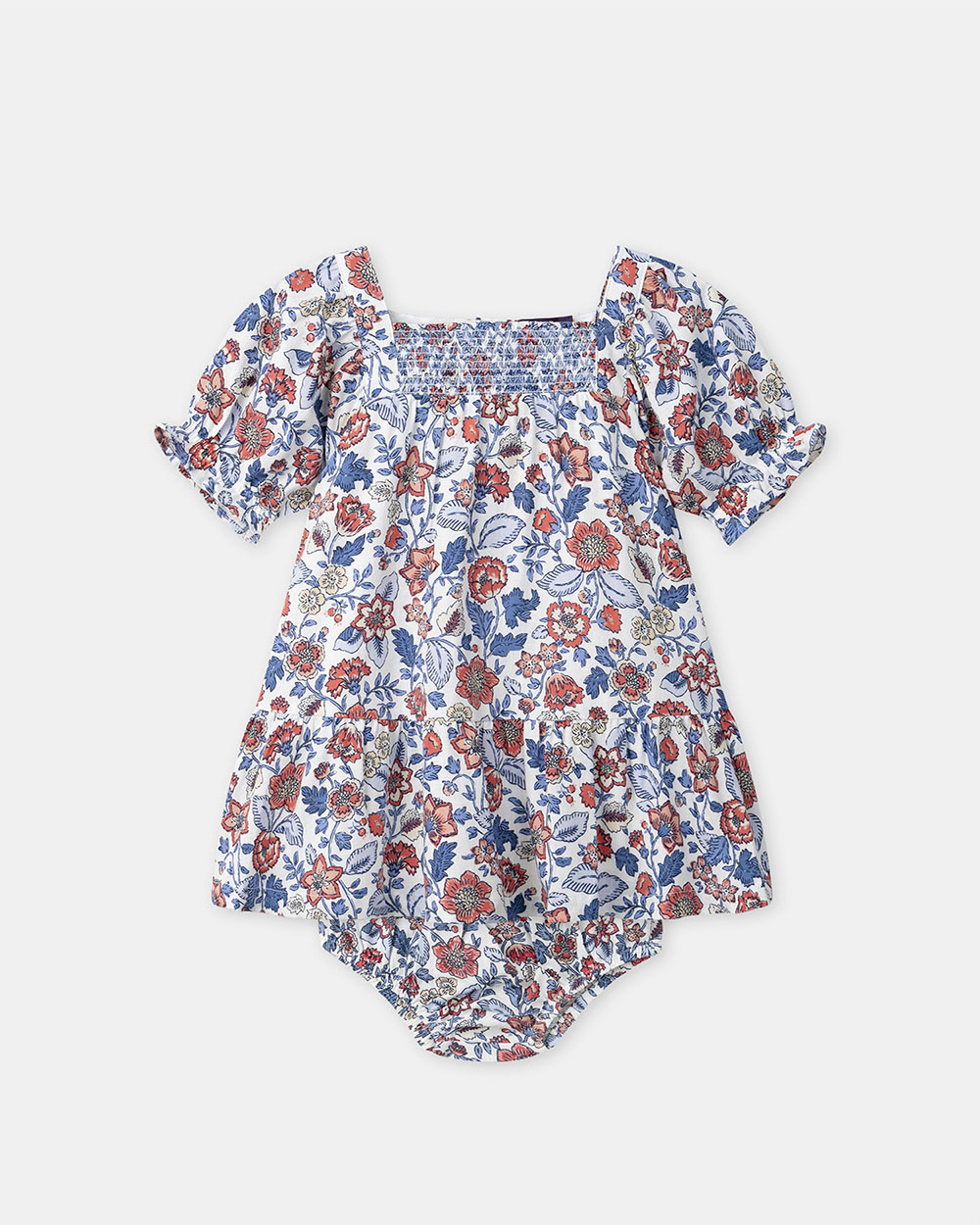 Robe smockée imprimé fleuri Coloris bleu Sergent Major