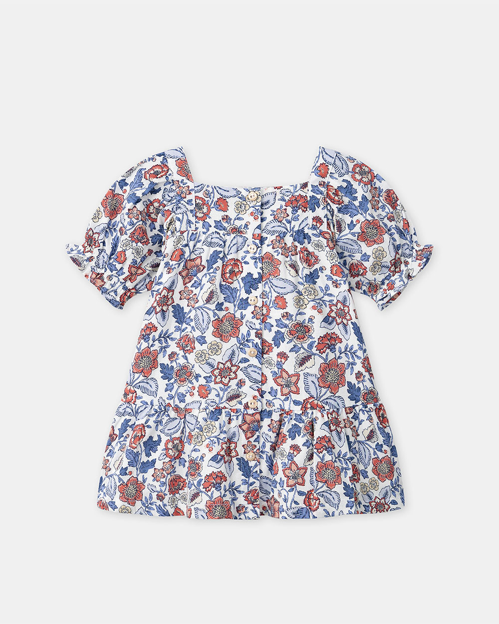 Robe smockée imprimé fleuri Coloris bleu Sergent Major