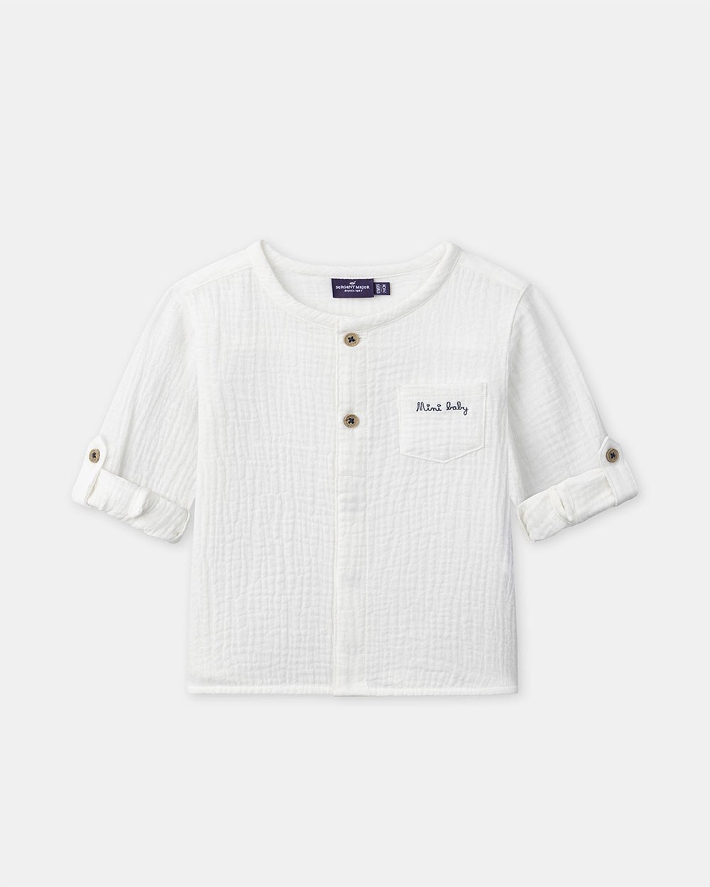 Chemise à manches retroussables Mini baby Coloris écru Sergent Major