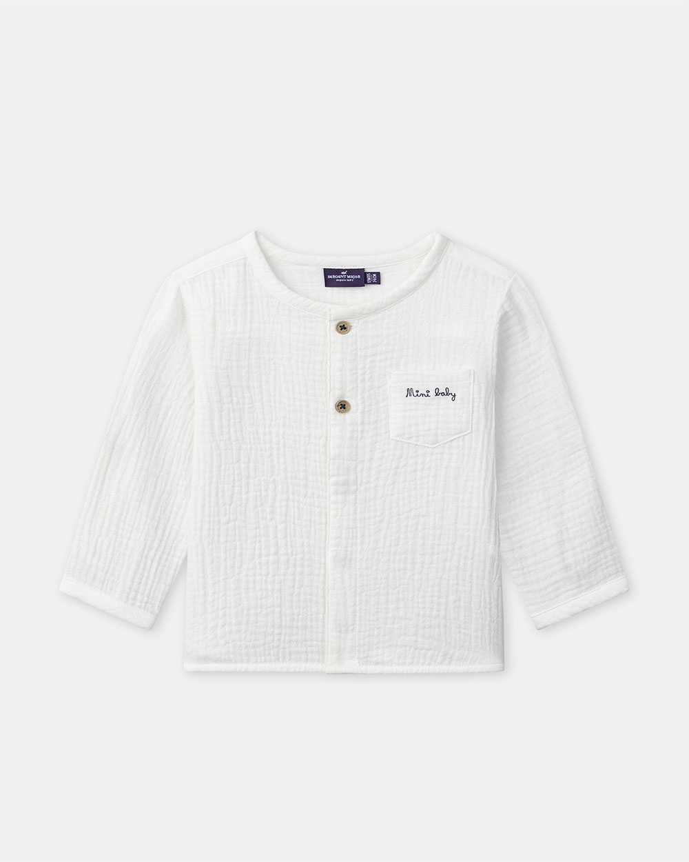 Chemise à manches retroussables Mini baby Coloris écru Sergent Major