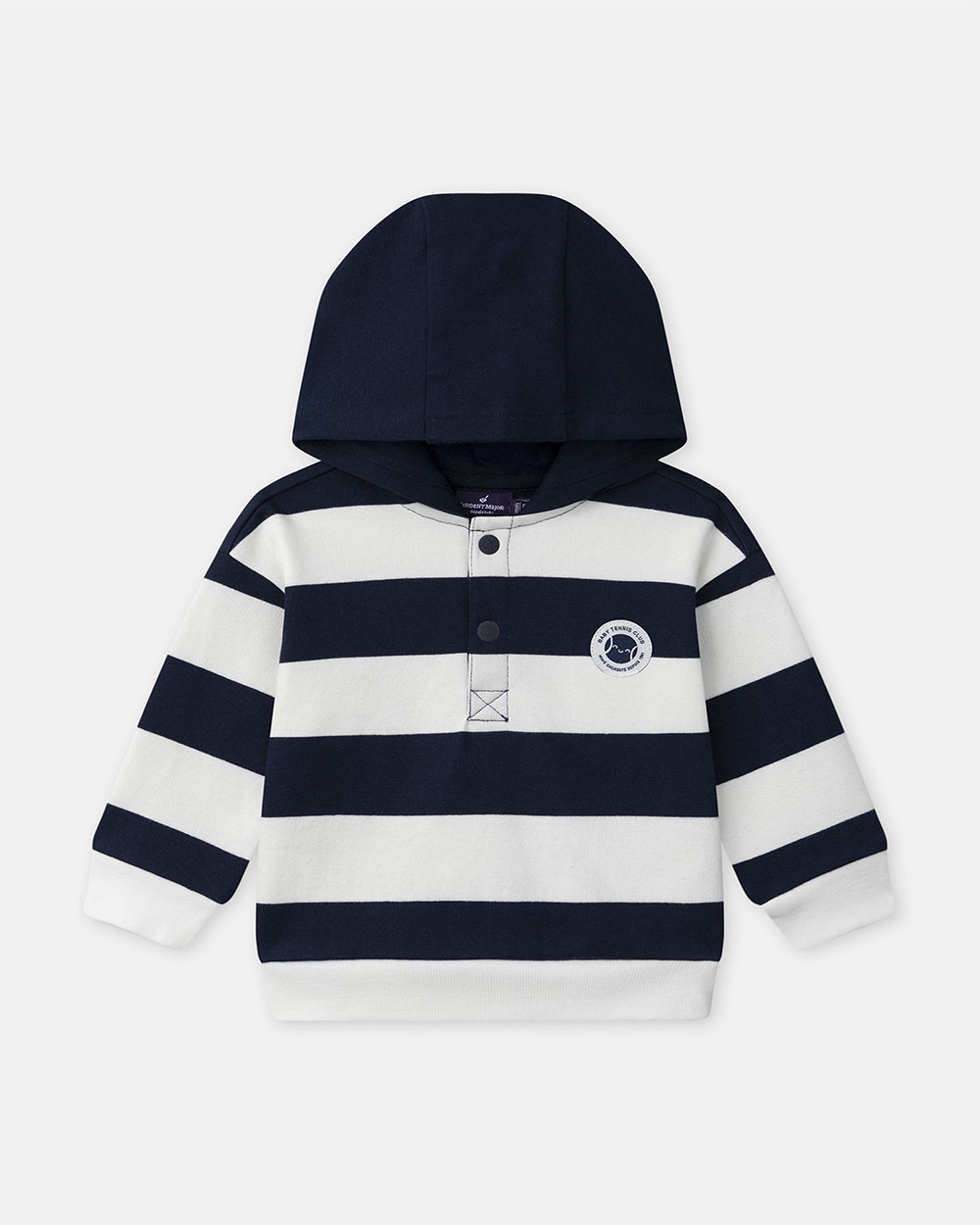 Sweat à capuche à rayures Coloris bleu marine Sergent Major