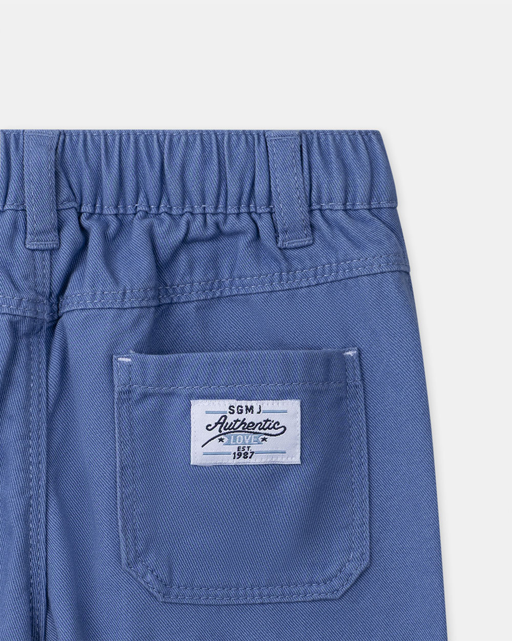 Pantalon en twill retroussable Coloris bleu Sergent Major