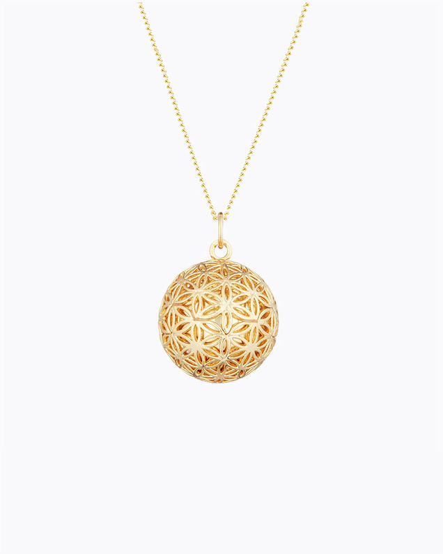 Bola de grossesse Fleur de vie Coloris Jaune sur chaine Ilado