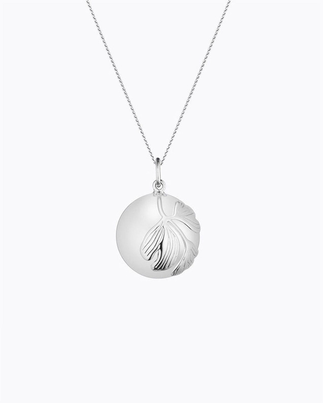 Bola de grossesse Ginkgo Coloris Argent sur chaine  Ilado