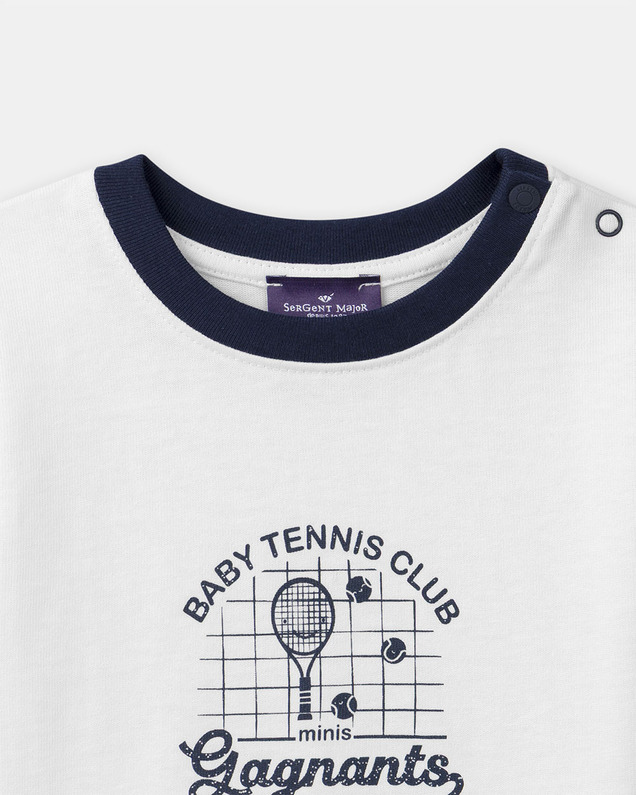 T-shirt manches courtes à motif tennis Coloris écru Sergent Major