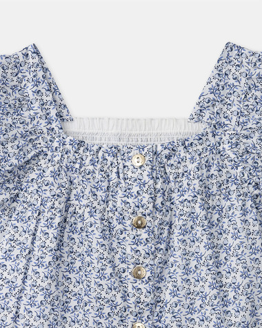 Blouse manches courtes imprim&eacute;e baies Coloris bleu  Sergent Major