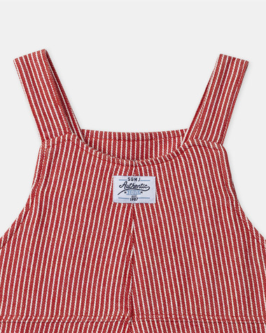 Salopette &agrave; rayures avec poches Coloris rouge  Sergent Major