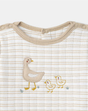 Grenouillère à broderies oies Coloris beige Sergent Major