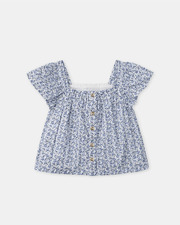 Blouse manches courtes imprimée baies Coloris bleu Sergent Major