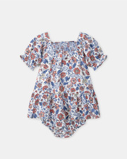 Robe smockée imprimé fleuri Coloris bleu Sergent Major
