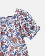 Robe smockée imprimé fleuri Coloris bleu Sergent Major
