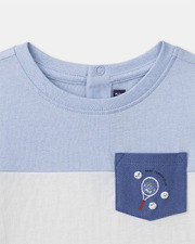 T-shirt bicolore avec poche Coloris bleu Sergent Major