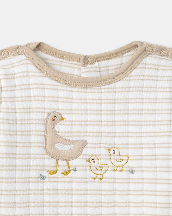 Grenouillère à broderies oies Coloris beige Sergent Major