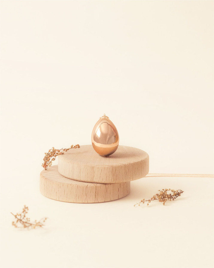 Bola de grossesse Ova Coloris Or rose sur chaine Ilado