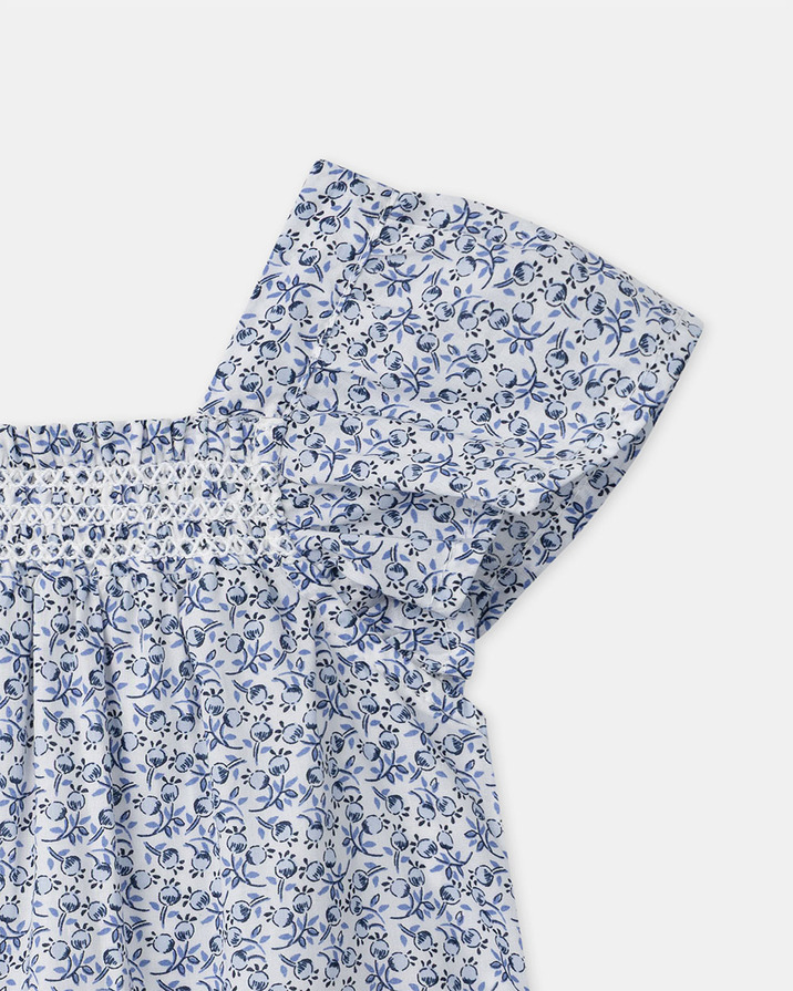Blouse manches courtes imprimée baies Coloris bleu Sergent Major