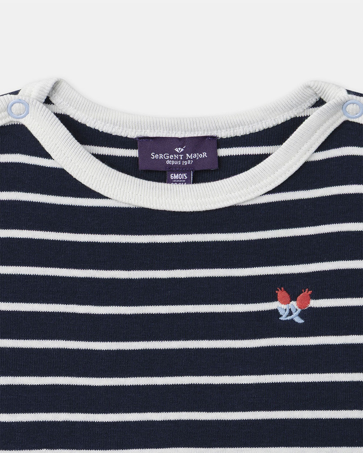 Robe manches courtes à rayures Coloris bleu marine Sergent Major