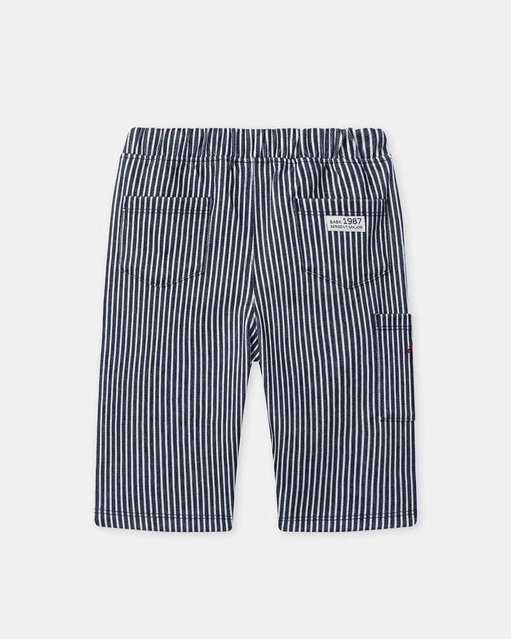 Pantalon à rayures avec cordon Coloris bleu marine Sergent Major