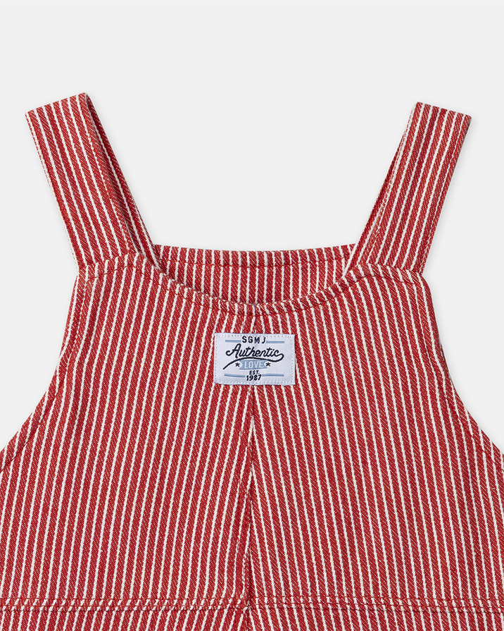Salopette à rayures avec poches Coloris rouge Sergent Major