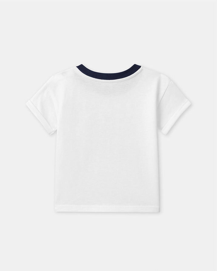 T-shirt manches courtes &agrave; motif tennis Coloris &eacute;cru  Sergent Major