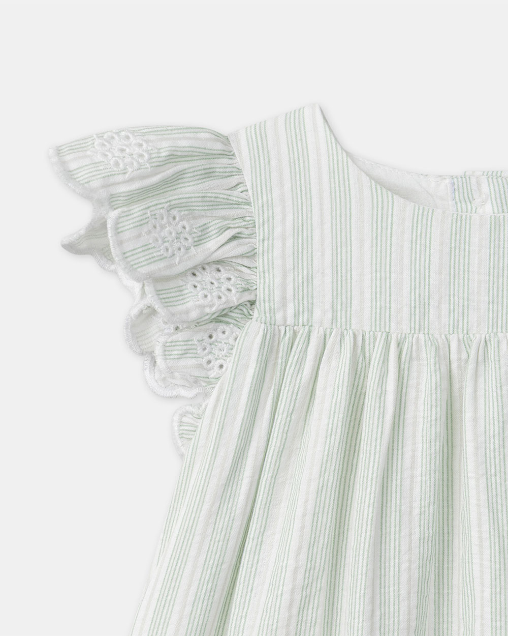 Robe brodée à rayures Coloris vert Sergent Major