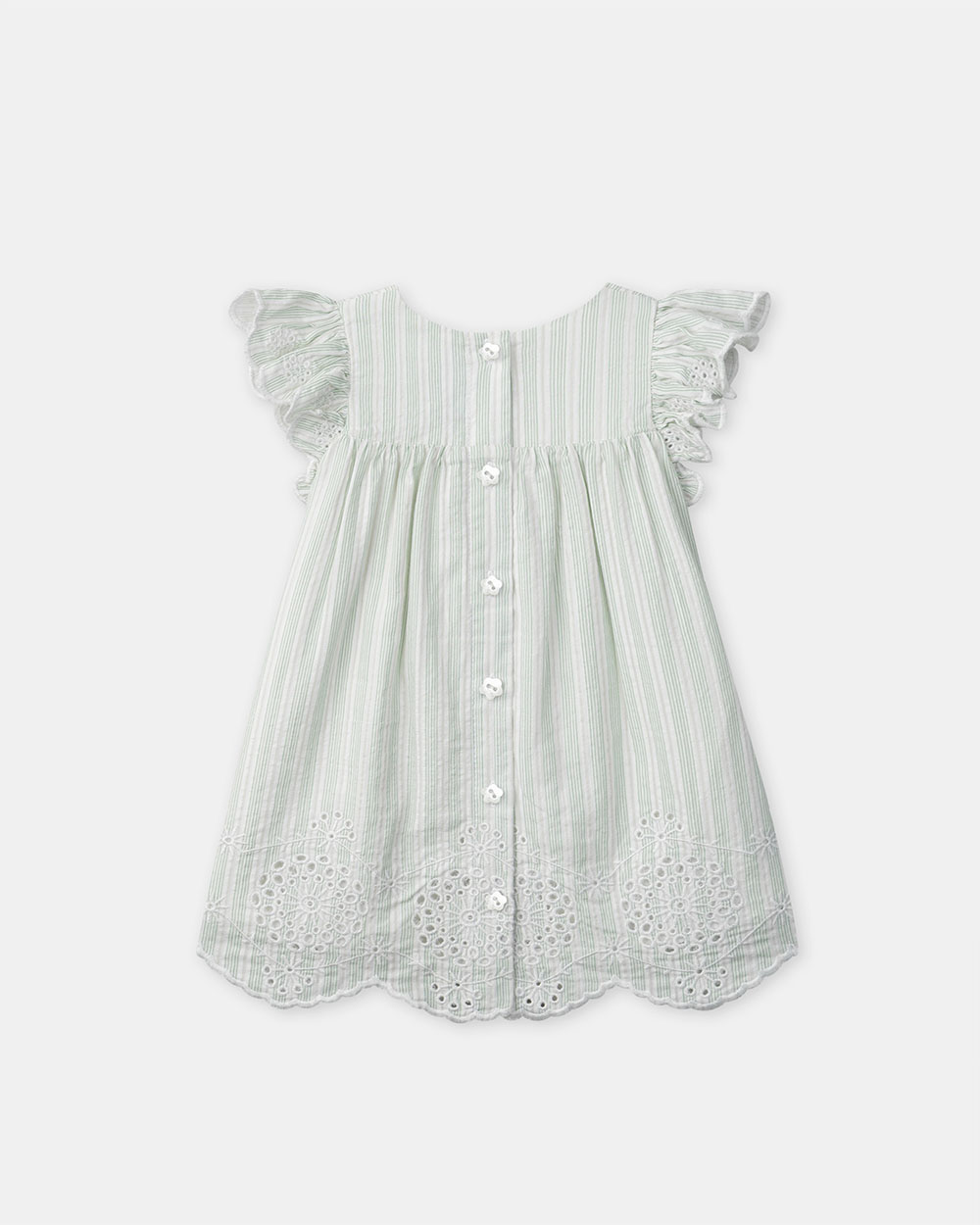 Robe brodée à rayures Coloris vert Sergent Major