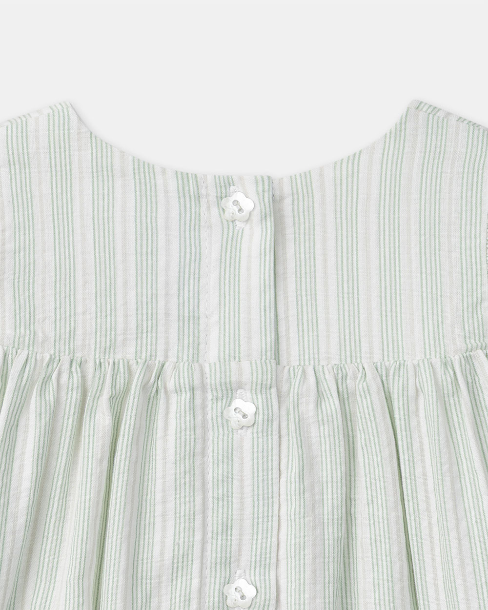 Robe brod&eacute;e &agrave; rayures Coloris vert  Sergent Major