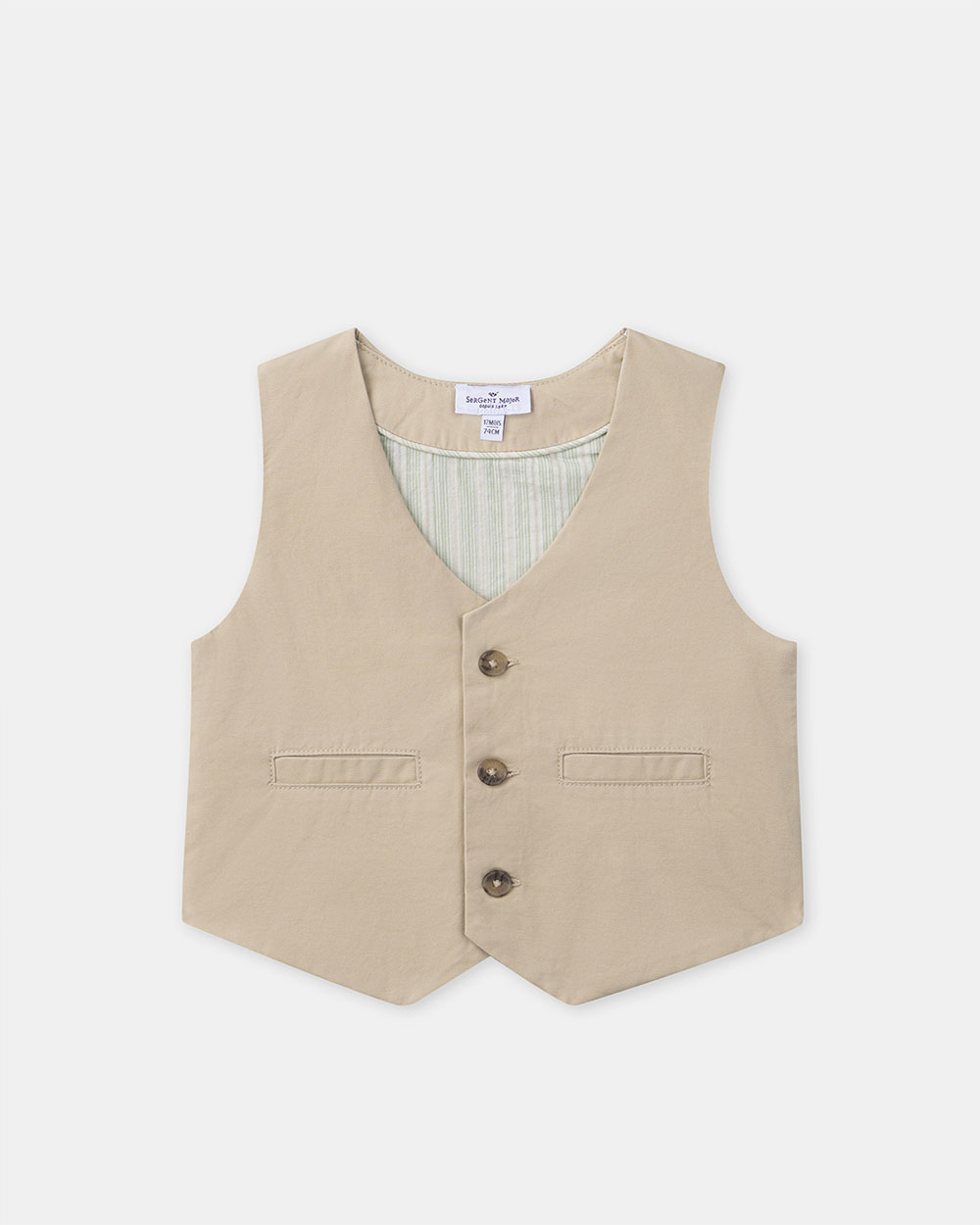 Veston en twill sans manches Coloris beige  Sergent Major