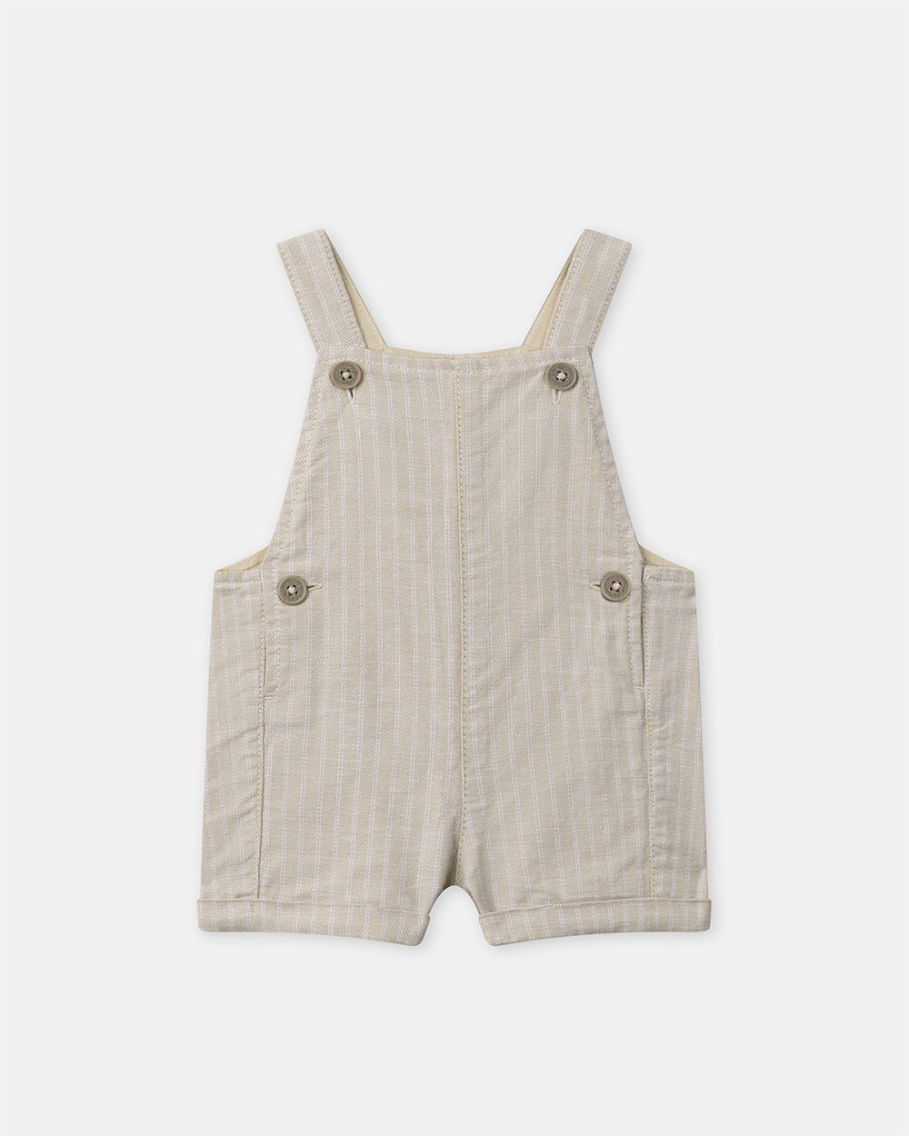 Ensemble salopette à rayures et body Coloris beige Sergent Major