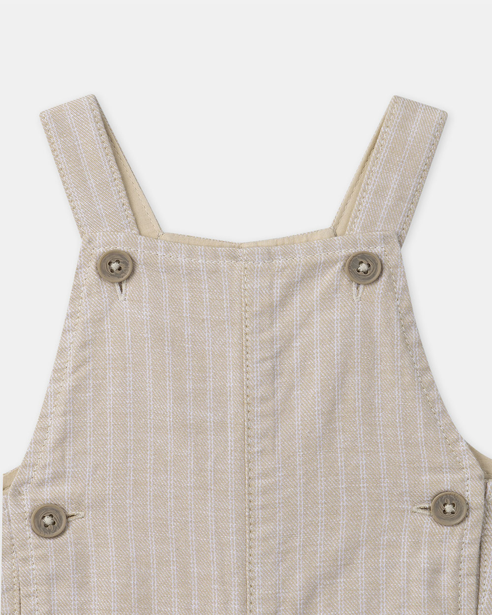 Ensemble salopette à rayures et body Coloris beige Sergent Major