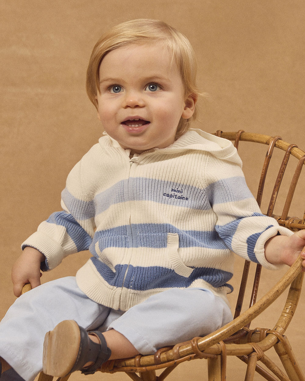 Gilet à capuche et rayures Coloris bleu Sergent Major