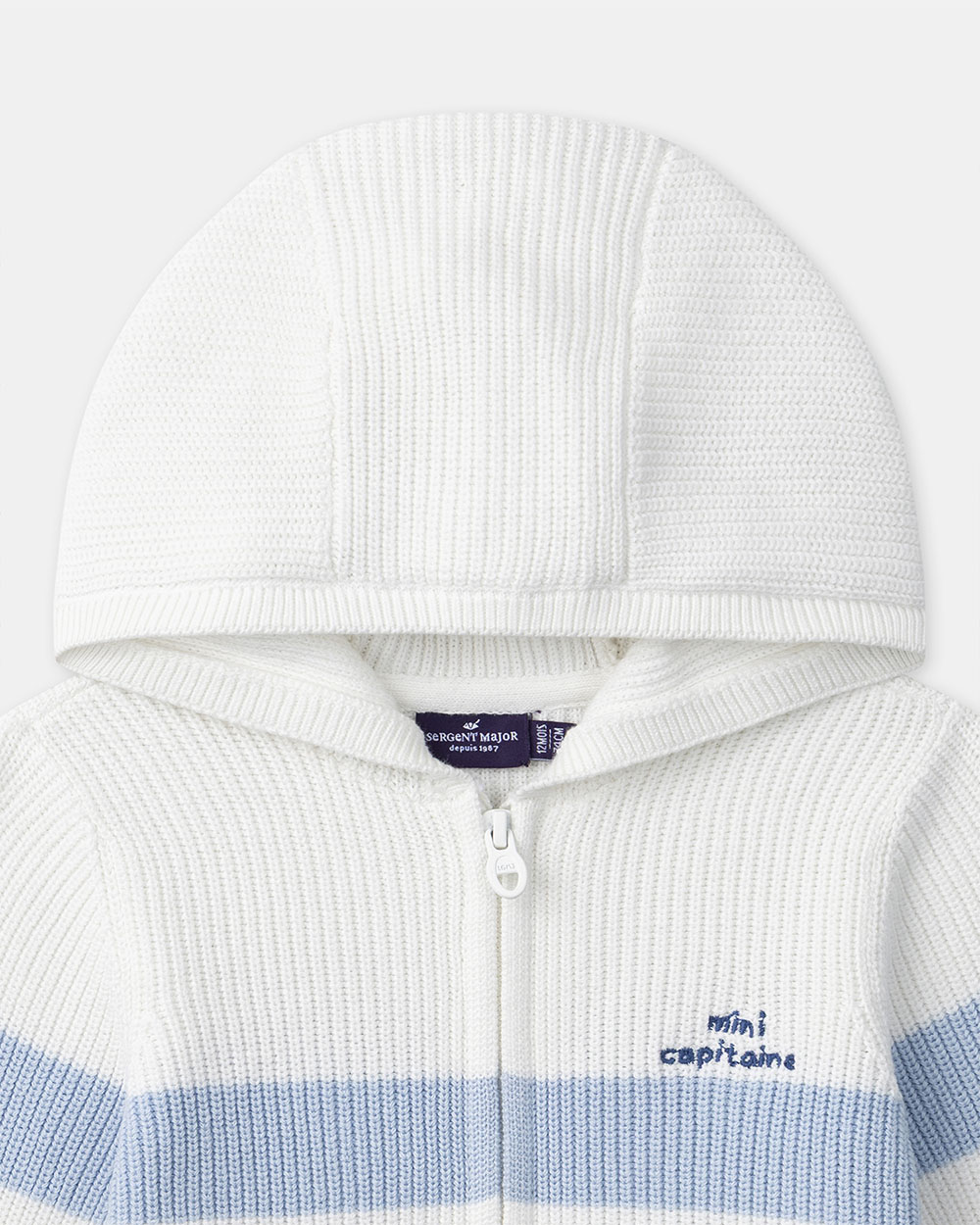 Gilet à capuche et rayures Coloris bleu Sergent Major