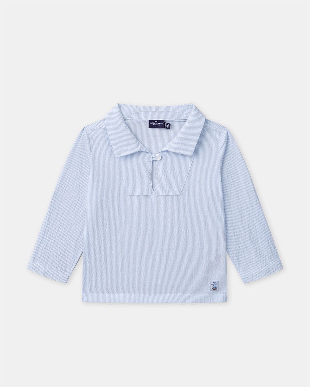 Chemise rayée à manches retroussables Coloris bleu Sergent Major