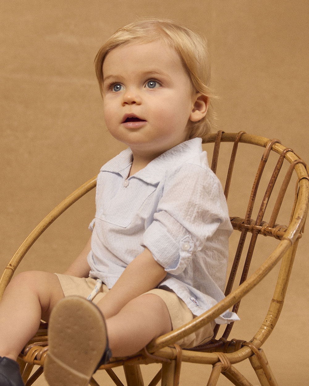 Chemise rayée à manches retroussables Coloris bleu Sergent Major