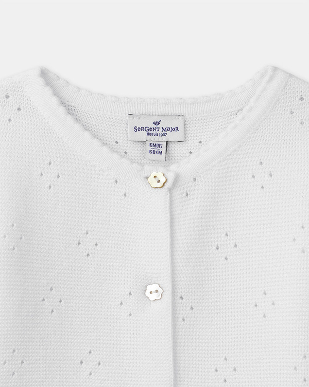 Cardigan en maille ajourée Coloris écru Sergent Major