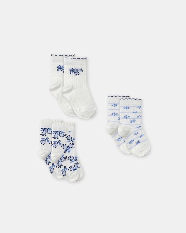 Lot de 3 paires de chaussettes imprimé baies Coloris bleu Sergent Major
