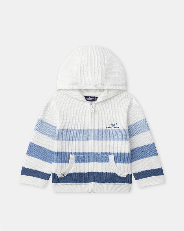Gilet à capuche et rayures Coloris bleu Sergent Major
