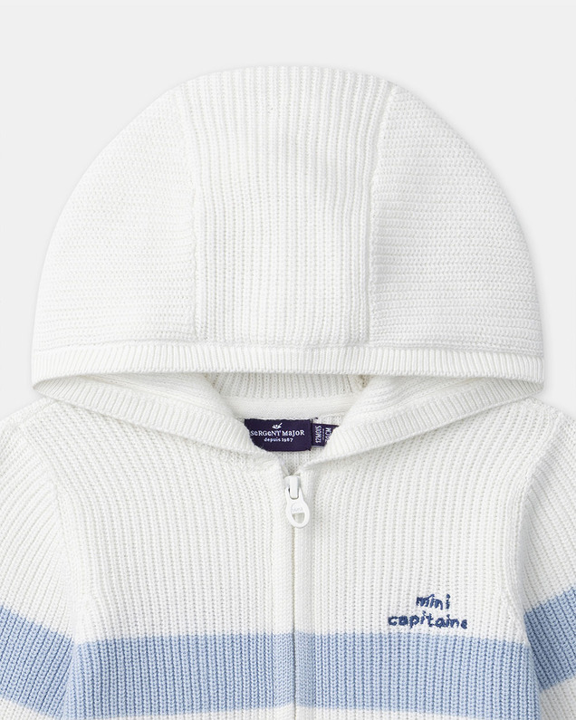 Gilet à capuche et rayures Coloris bleu Sergent Major