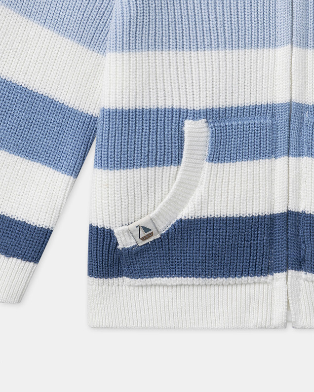 Gilet à capuche et rayures Coloris bleu Sergent Major